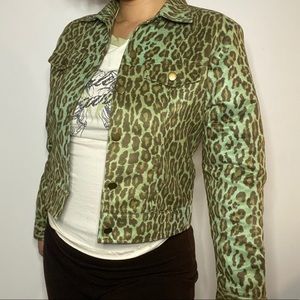 Green Cheetah Print Jacket